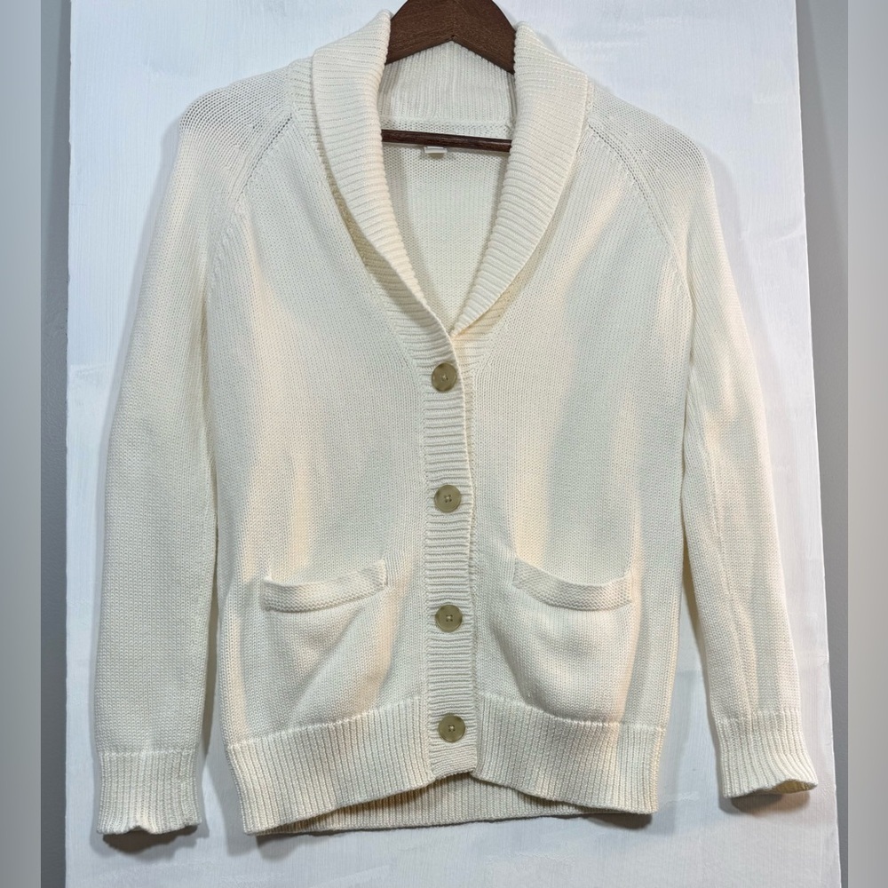 J. Crew Cream Shawl Collar Cardigan